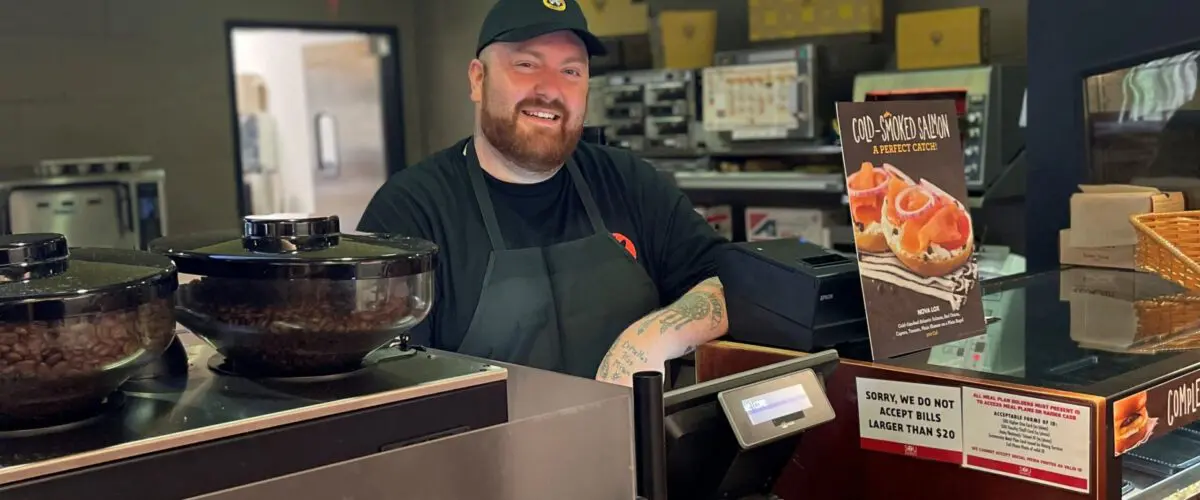 Employee behind counter of Einstein