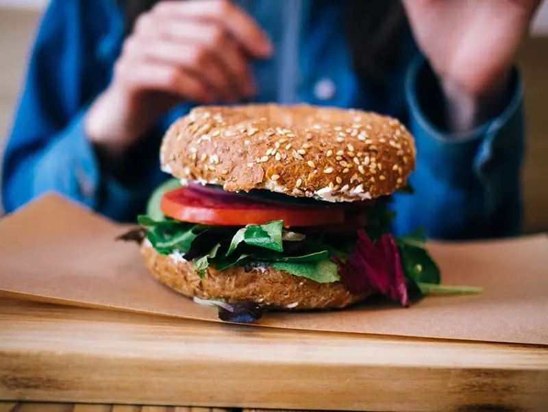 Up close image of Einstein sandwich